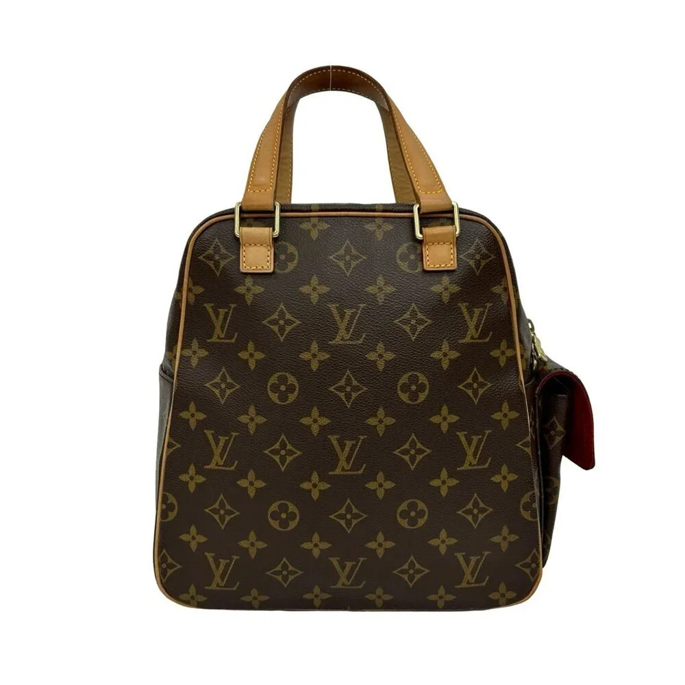 LOUIS VUITTON Vintage Brown Monogram Leather Boston Bag